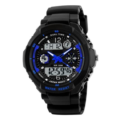 Kinderhorloge – Horloge Jongens - Analoog Digitaal – Chronograaf – Blauw