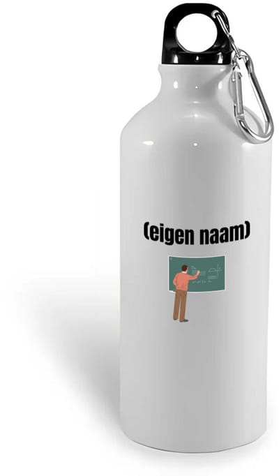 Hacebo® - docent met krijtbord met eigen naam waterfles - Docent - meesters of juffen - collega's - verjaardag - afscheidscadeau - geschenk - kado - water fles - 400ML