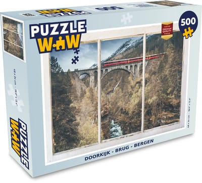 Puzzel Doorkijk - Brug - Berg - Legpuzzel - Puzzel 500 stukjes