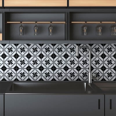 Zelfklevende tegelmuurstickers voor keuken en badkamer - 9 Zepetina Azulejo tegelstickers - 9 stickers 10x10cm