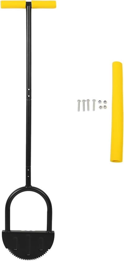 Gazonkantgereedschap - Halve maan snijder - Nette gazonranden - Ergonomische T-greep - 117 cm lengte - Zilver