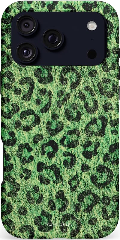 Casetastic hoesje geschikt voor Apple iPhone 17 Pro Max - MagSafe - Dubbellaagse bescherming - Groene Panterprint - Fashion Case - Donkergroen Zwart