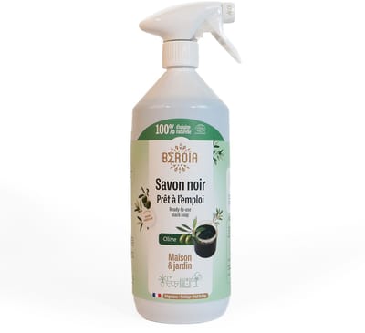 Natuurlijk en ecologisch afbreekbaar Aleppo zwarte zeep spray voor schoonmaak - aller oppervlakten en tuin 1L