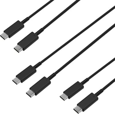 3X USB C naar USB C 5A Snellader Kabel Zwart - 1 meter - Oplaadkabel voor Samsung Galaxy S26 /S25