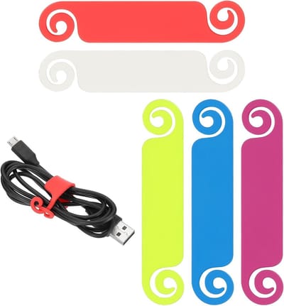 Veelkleurige kabelbeheerlabels voor koordidentificatie - Draadkoordmarkers voor USB, computer en telefoon opladers - 20 stuks in 5 kleuren