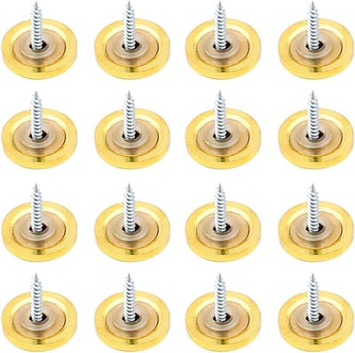 Decoratieve Spiegelschroeven met Ringen - 10mm Gouden Bevestigingsmateriaal voor Meubels, Tafels en Kasten, 12 Stuks