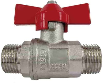 Kogelkraan 1/2 inch, Vleugelgreep, Messing, Buitendraad