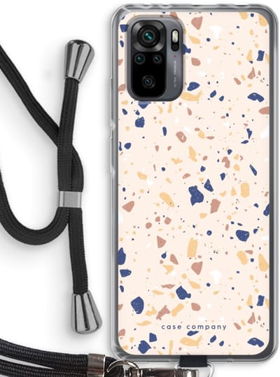 Case Company® - Hoesje met koord geschikt voor Xiaomi Redmi Note 10 Pro hoesje met Koord - Terrazzo N°23 - Telefoonhoesje met Zwart Koord - Bescherming aan alle Kanten en Over de Schermrand