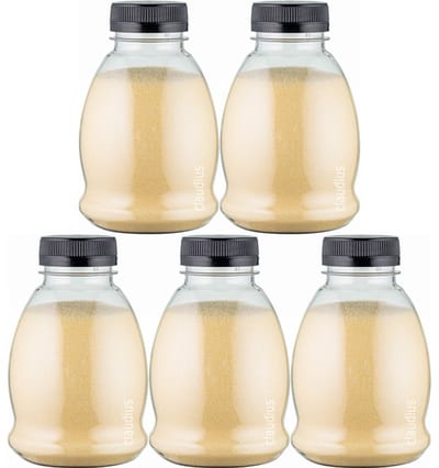 Scrubzout Vanille - 375 gram - Fles met zwarte dop - set van 5 stuks - Hydraterende Lichaamsscrub