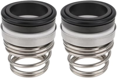 Dailygoods- Waterpompafdichting Set van 2 - 25 mm Binnendiameter - Spiraalveerontwerp - Corrosiebestendig - Duurzaam Rubber/Roestvrij Staal - Voor HVAC/Aquaria - Mechanische Afdichting