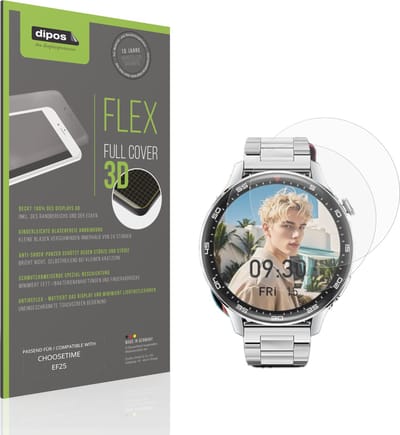 dipos FLEX – 2x Matte Screenprotector geschikt voor CHOOSETIME EF25 | Volledige Schermbescherming | Case-Friendly