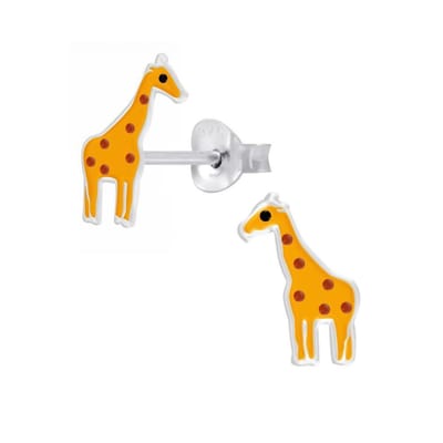 Zilveren kinderoorbellen - giraffe oorstekers - 925 zilver