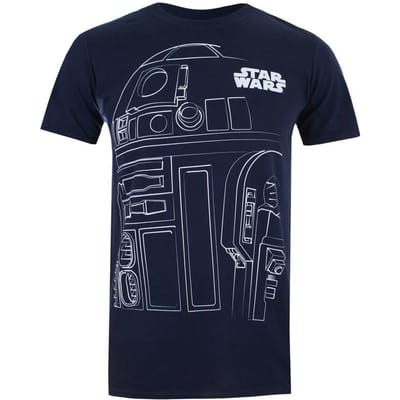 Star Wars Heren R2-D2 T-shirt (Marine / Wit)