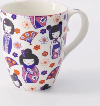 Tokyo Design Studio - Kawaii Maiko - Mok Met Giftbox - 8.5x10.2cm - 380ml - witte mok roze geisha