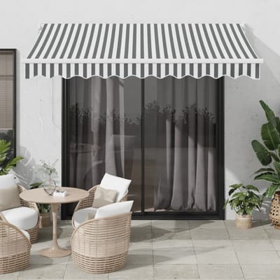 vidaXL - Luifel - uittrekbaar - 3x2,5 - m - stof - en - aluminium - antraciet - en - wit