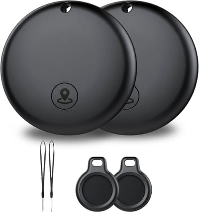 Buzzy Mini GPS Tracker voor IOS – 2 stuks - Werkt met Apple ‘Zoek Mijn’ App – Zonder Abonnement – Bluetooth Tracker voor Sleutels, Koffer, Hond & Auto – Zwart