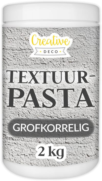 Creative Deco Grofkorrelige Structuurpasta 2 kg | Grijs Fijne Pasta voor Kunstprojecten voor Acrylverf Eenvoudig te Gebruiken met een Spatel Voor het Creëren van 3D-effecten, Structuren