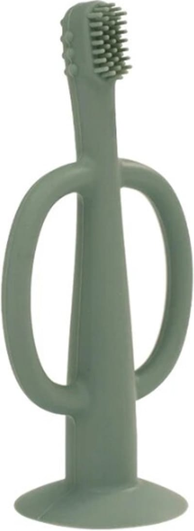 Babytandenborstel - doorkomende tandjes - tandvlees massage - baby/peuter - silicone - Groen - 2 stuks