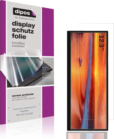 dipos – 2x Beschermfolie geschikt voor Prechen HD-123 12.3 Zoll | Krasbestendige & heldere Screenprotector Ultra-Thin