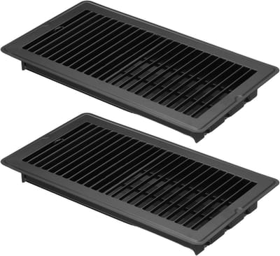 Vloerrooster - Ventilatierooster - Luchtstroom Regelen - Verstelbare Lamellen - 30 x 15.5 cm - Zwart