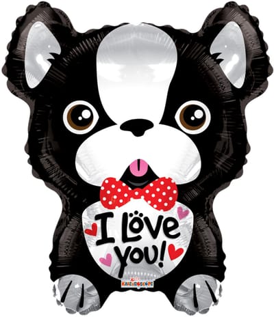 Folieballon - I love you - Franse bulldog - 45cm - Zonder vulling