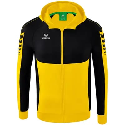 Erima Six Wings Trainingsjack Met Capuchon Heren - Zwart / Geel | Maat: S