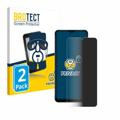 BROTECT - privacy screenprotector voor Samsung Galaxy A12 - Folie Beschermfolie Blauwlichtfilter 2 Stuks