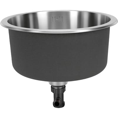 Évier de Cuisine Rond Acier Inoxydable Drainage Efficace Polyvalent Vasque à Encastrer Pour Bar Camping-car