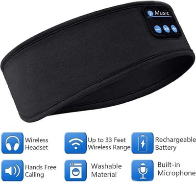 Je Huis Draadloos Muziek Oogmasker – Bluetooth-Compatibele Slaapmasker met Koptelefoon voor Ontspanning en Yoga