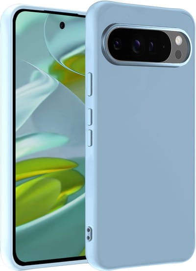 Hoesje - Geschikt voor Google Pixel 9 Pro - Sterk & Shockproof - Hoes Cover - Siliconen Case - Telefoonhoesjes - Lichtblauw