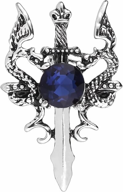 broche kristal dubbele draak revers pin mode kraag borstspeld vintage badge mantel pak rok klinknagels accessoires voor mannen tieners vrouwen, Mittel, Stras