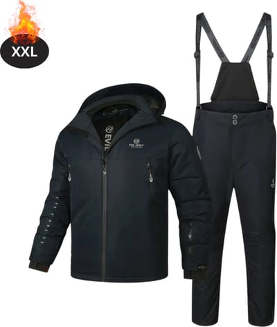 Livano Skipak - SkiBroek - Skijas - Ski Suit - Wintersport - Heren - 2-Delig - Donkergrijs - Maat XXL