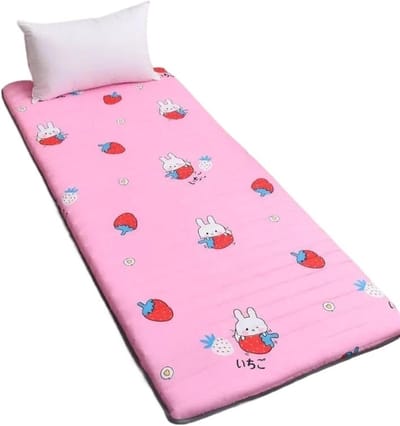 Opvouwbare Matras - Vloerbed - Ruimtebesparend Slapen - Zacht Ademend Materiaal - 60 x 120 cm - Roze