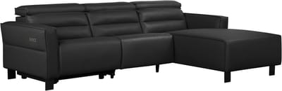 Carpari-3Zitsbank - 1 Elec. Relax - Zwart PU