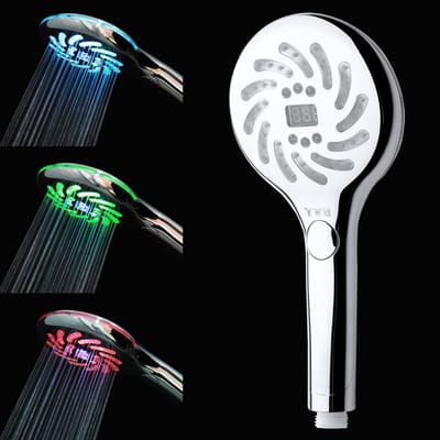 Verlichte Douchestraal met Digitale Temperatuurweergave, 3 Kleuren en 3 Modi voor een Luxe Douche-ervaring