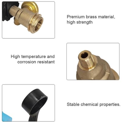 Gastankadapter zet POL-tanks serviceklep om naar QCC Type1 Gascilinderaansluiting met Manometer voor 5 100lb goud