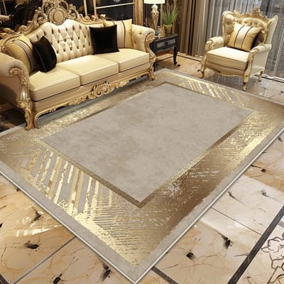 Gouden Luxe Tapijt voor Woonkamer Grote Oppervlakte Decoratie Huis Sofa Antislip Kleden Slaapkamer Lounge Salontafels Zachte Vloermatten 60*90cm