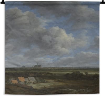 Wandkleed Jacob van Ruisdael - Gezicht op Haarlem met bleekvelden - Schilderij van Jacob van Ruisdael Wandkleed katoen 120x160 cm - Wandtapijt met foto XXL / Groot formaat!