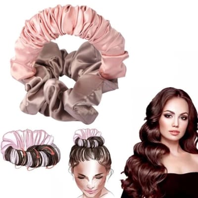 MDUG Krultang zonder hitte - Krulband voor lang haar om mee te slapen - Roze - Zijdezachte elastische krultang - Krultang voor lang haar om mee te slapen - Krult je haar 's nachts
