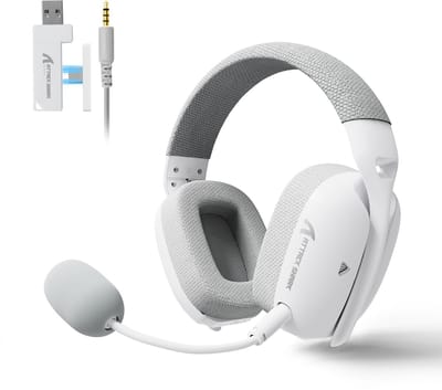 ATTACK SHARK L80Pro - 2.4GHz Draadloze Gaming Headset - Lichtgewicht - Bluetooth koptelefoon - Multiplatform - Geschikt voor PS4/PS5, Nintendo Switch - Wit