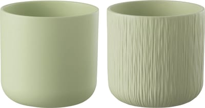 J-Line bloempot Gen - keramiek - pistache - XXL - 2 stuks - Ø 26.5 cm