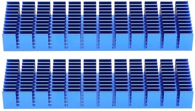 Aluminium Koellichaam - Koelplaat Heatsink - Componenten Koelen - Hoge Warmteafvoer - 2 Stuks - Aluminiumkleurig