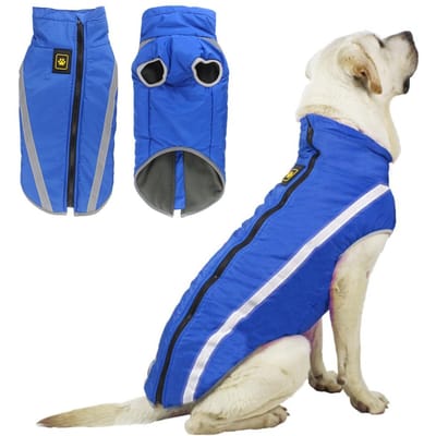 Warme Winter Hondenvest Winddicht Reflecterend Hondenjack voor Puppy Warme Outdoor Hondenkleding Huisdier Vest blue