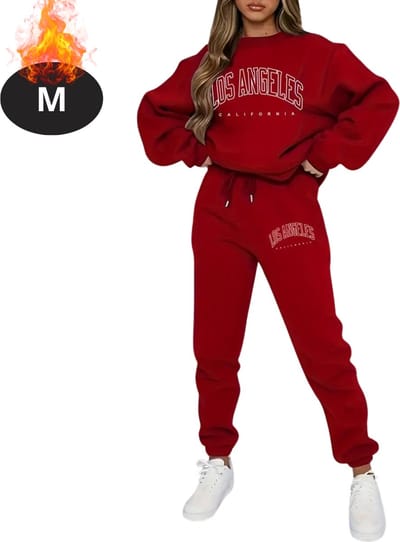 Nivard Joggingpak - Huispak - Volwassenen - Trainingspak - Comfortabel - Joggingsbroek - Tracksuit - Dames - Winter - Rood - M