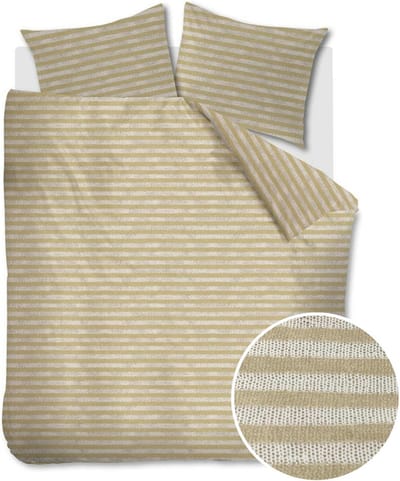 Ariadne at Home Knit Stripes dekbedovertrek - Tweepersoons - 200x200/220 - Naturel