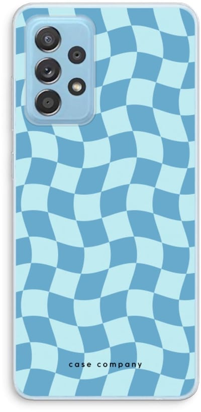 Case Company® - Hoesje geschikt voor Samsung Galaxy A73 hoesje - Grid Blauw - Soft Cover Telefoonhoesje - Bescherming aan alle Kanten en Schermrand