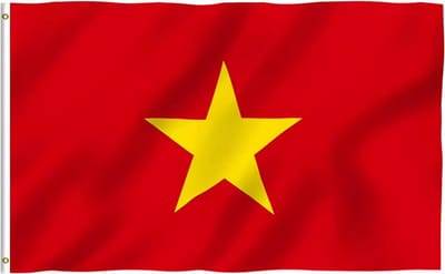 New Age Devi - Vlag Vietnam - 90 x 150 cm - Krachtig Compact