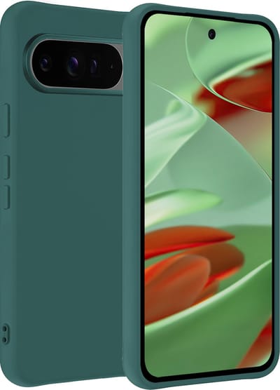 Hoesje Geschikt voor Google Pixel 9 Pro - Sterk & Shockproof - Hoes Cover - Siliconen Case - Donkergroen