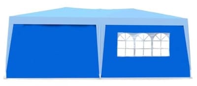 2x Zijpanelen voor Paviljoen - 3m met Raam en Zijwand - Geschikt voor 3x3m en 3x6m Feesttent, Blauw