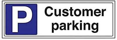 Parkeerbord voor Klanten - Landschap - 450mm x 150mm - Stijf Kunststof